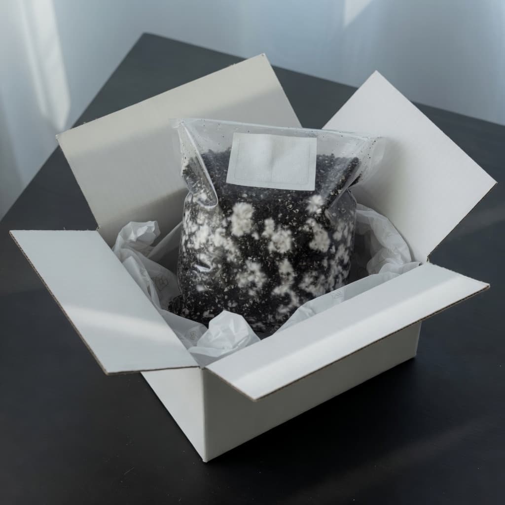 Golden Teacher — otwarty kit, biały mailer i worek